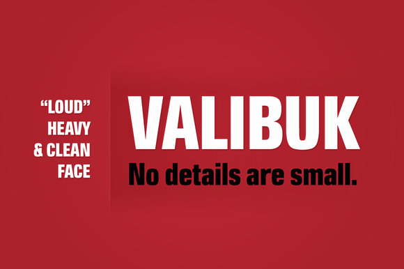 Valibuk: A Compact Sans Serif Font for Bold Branding and Headline Design